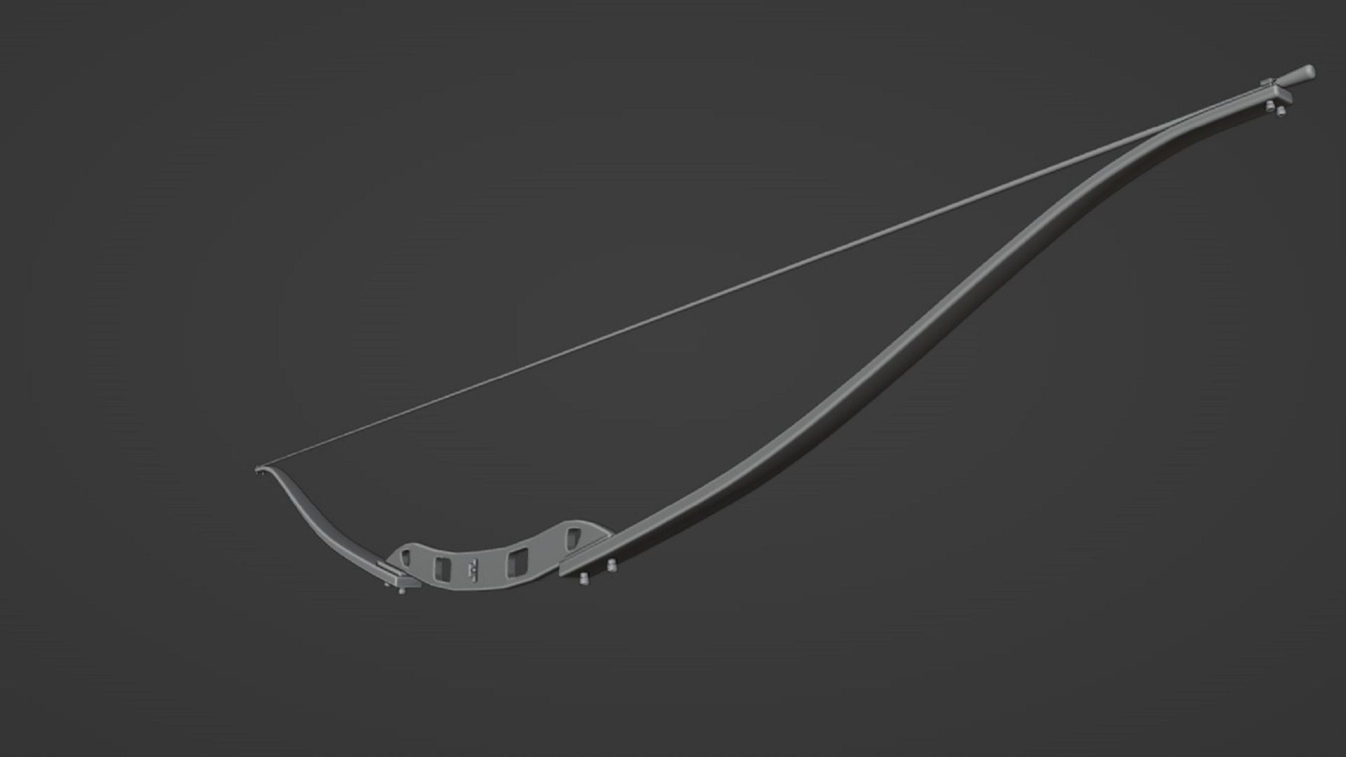 Hunting Bow Low-poly 3D model_11