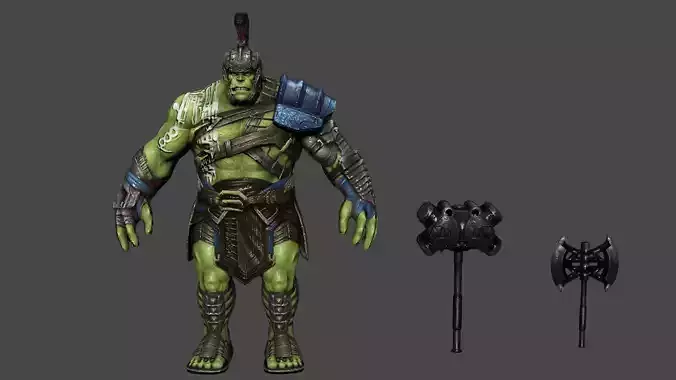 Hulk Ragnarok Low-poly 3D model