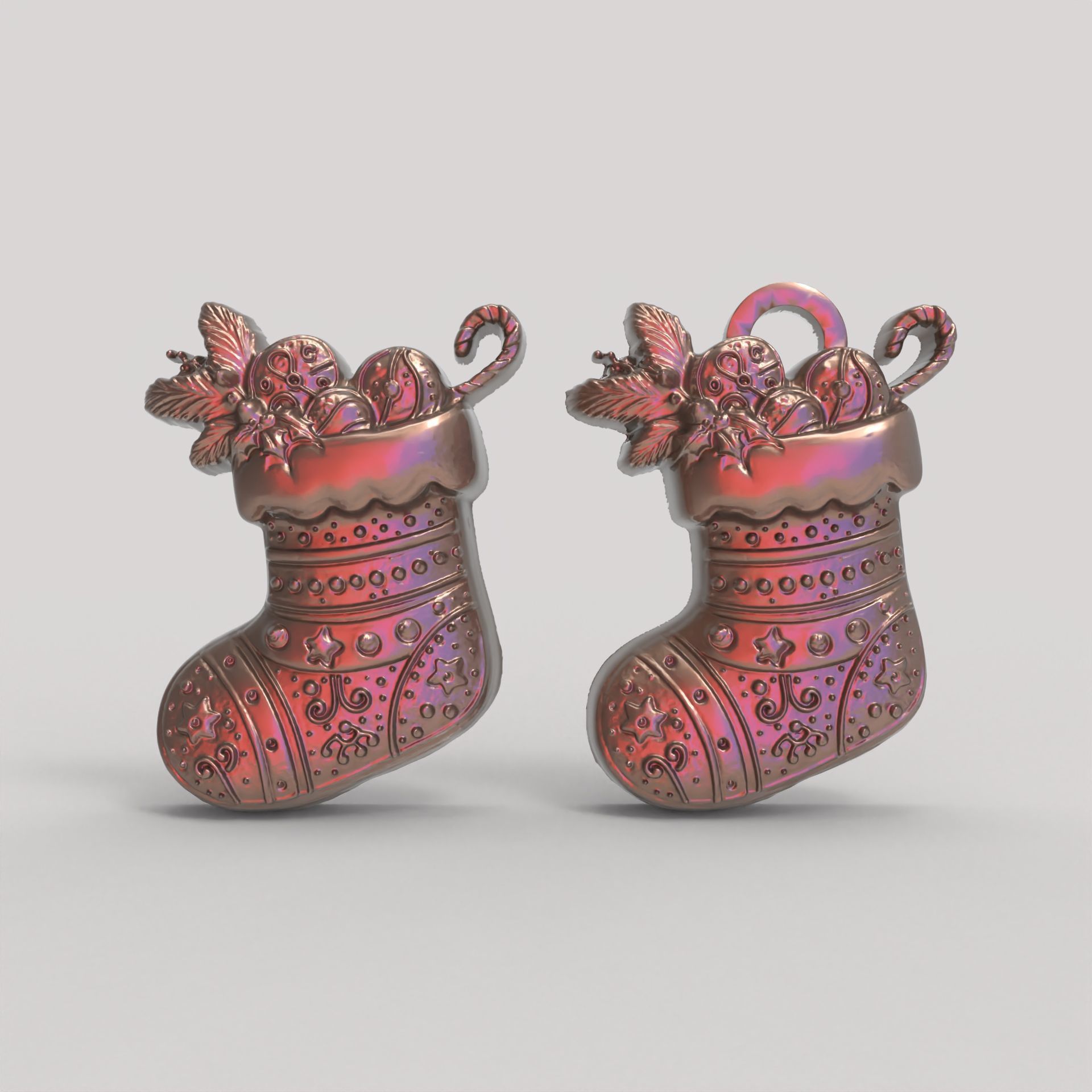 christmas socks decor  3D print model_13