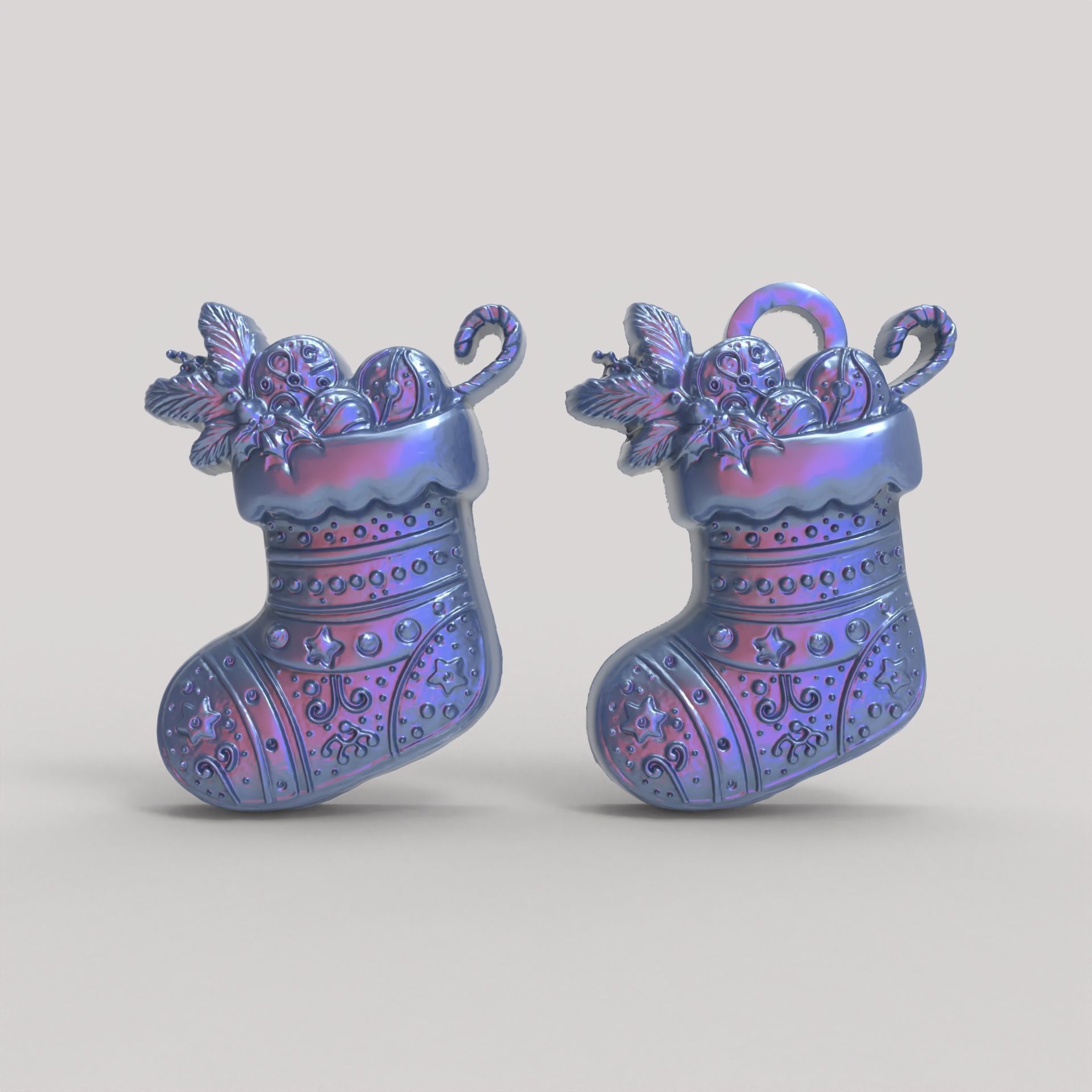 christmas socks decor  3D print model_2