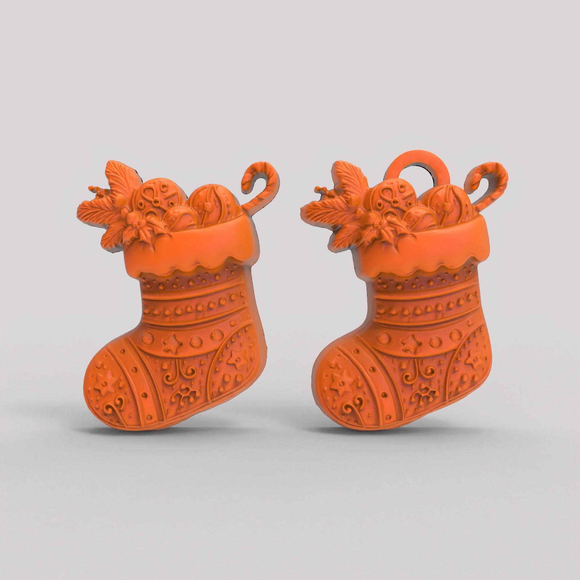 christmas socks decor  3D print model_1