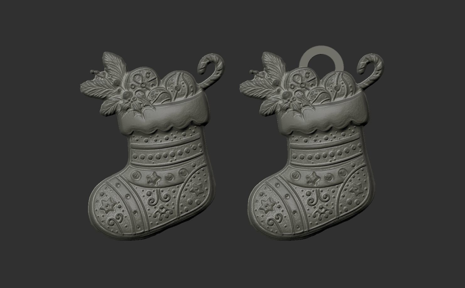 christmas socks decor  3D print model_12