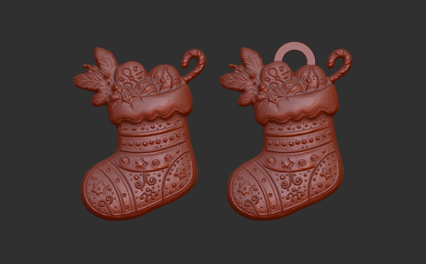 christmas socks decor  3D print model_6