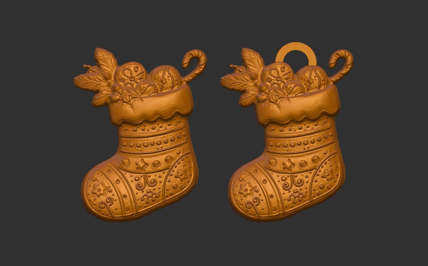 christmas socks decor  3D print model_5