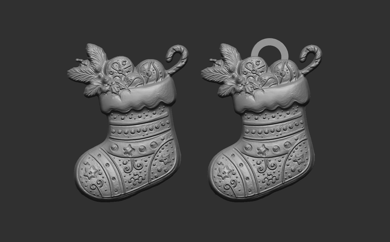 christmas socks decor  3D print model_7