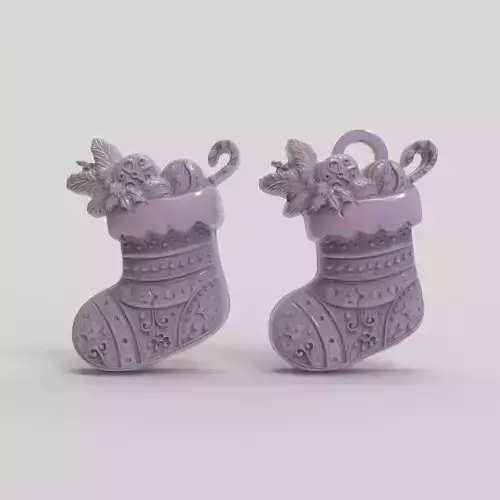 christmas socks decor  3D print model