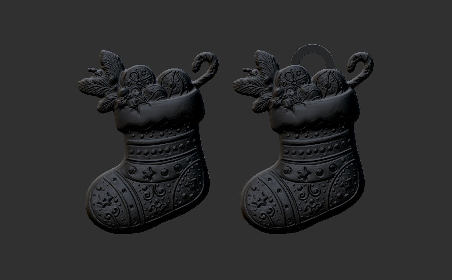 christmas socks decor  3D print model_4