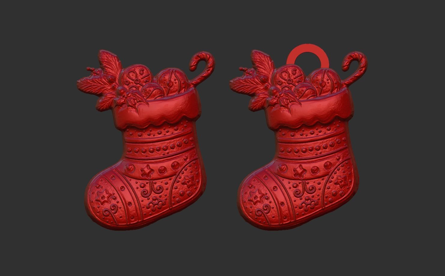 christmas socks decor  3D print model_11