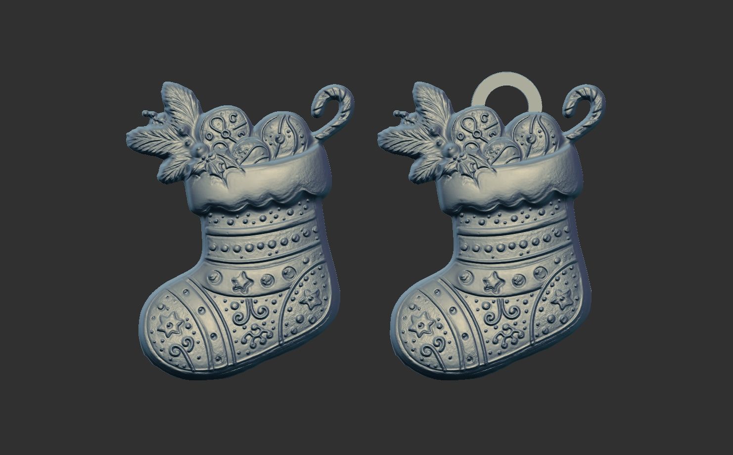 christmas socks decor  3D print model_8