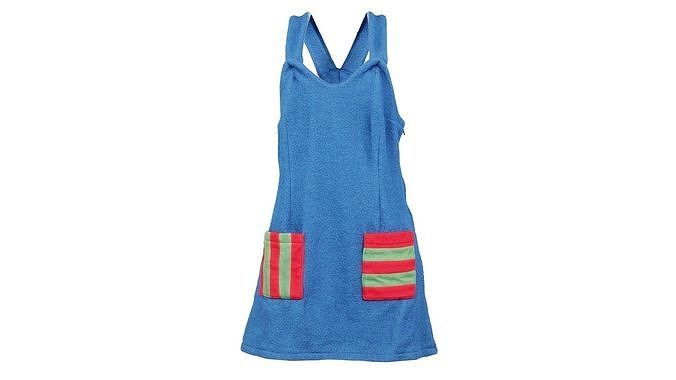 Cute Blue Felt Dress Low-poly 3D model