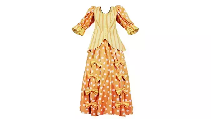 Dots Bows Stripes Historic Dress