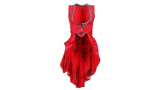 French Cancan Dress Low-poly 3D model