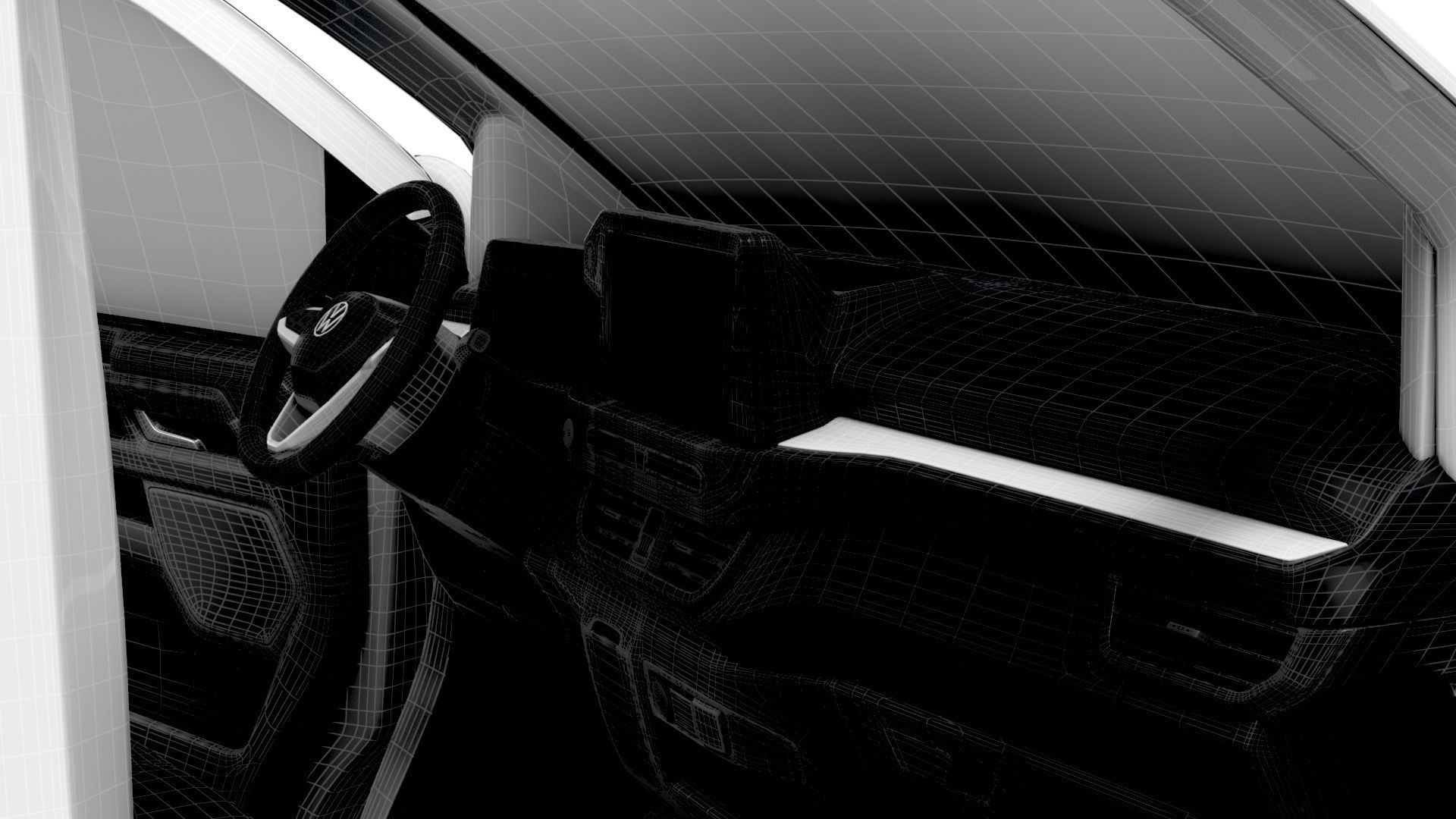 VW Transporter Van L1H1 2SD HQ Interior 2025 3D model_22