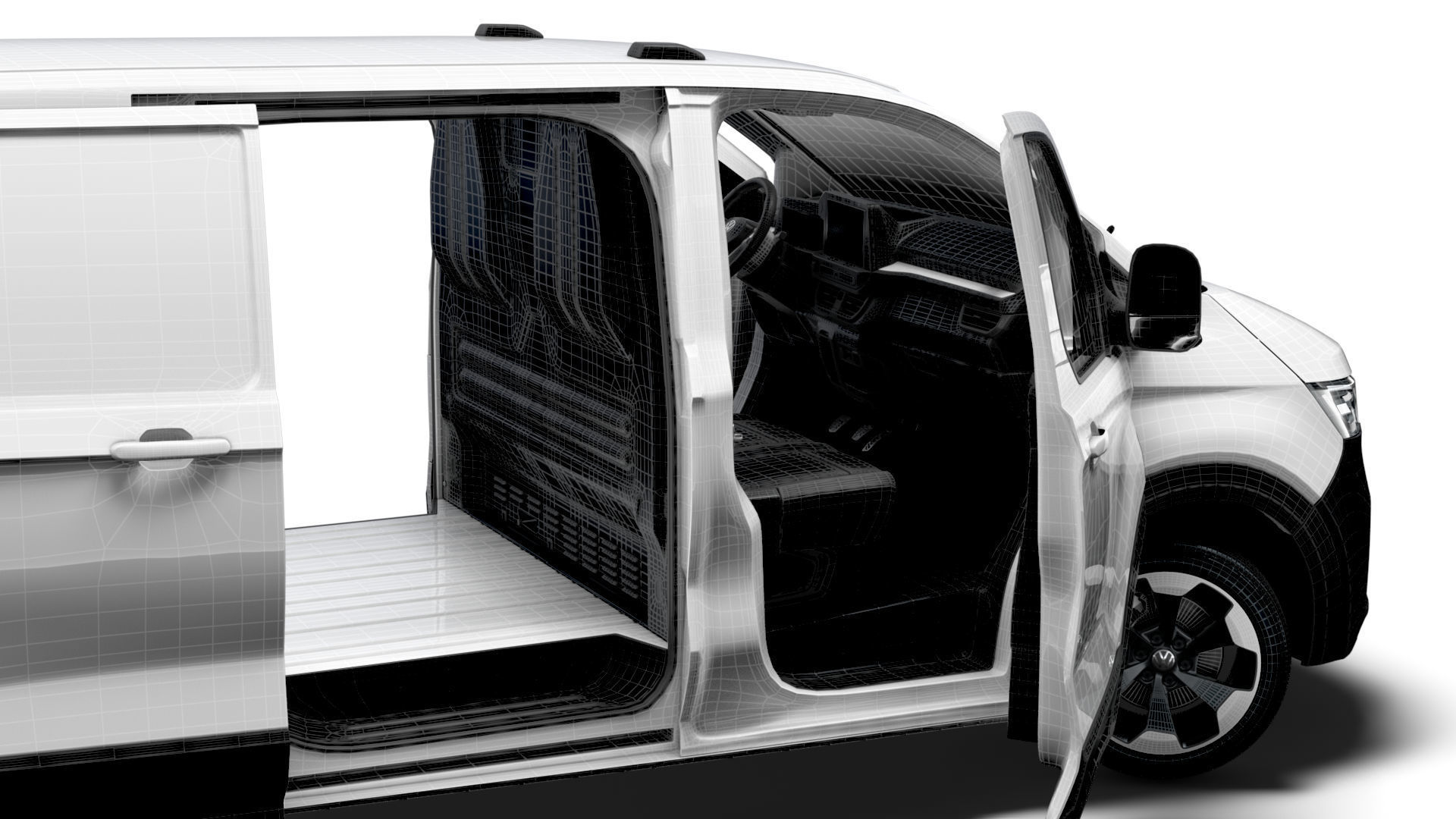VW Transporter Van L1H1 2SD HQ Interior 2025 3D model_14