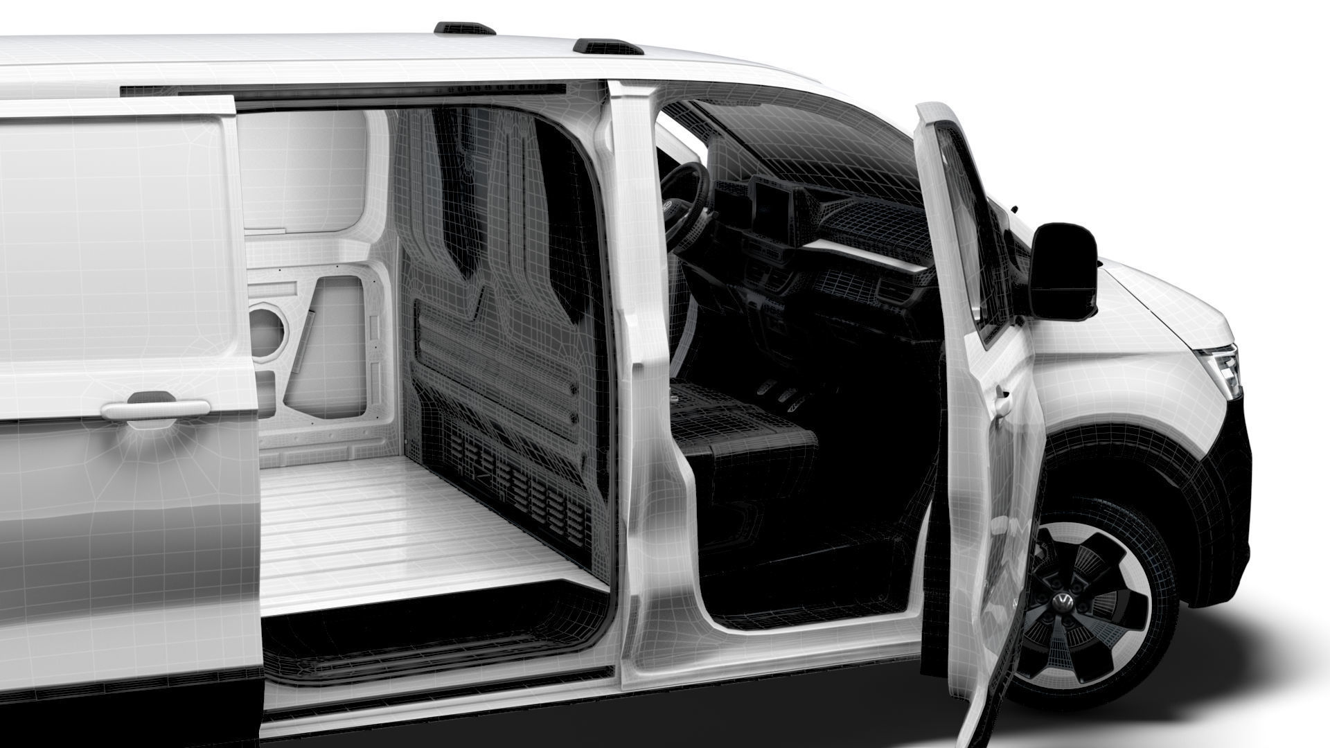 VW Transporter Van L1H1 HQ Interior 2025 3D model_16