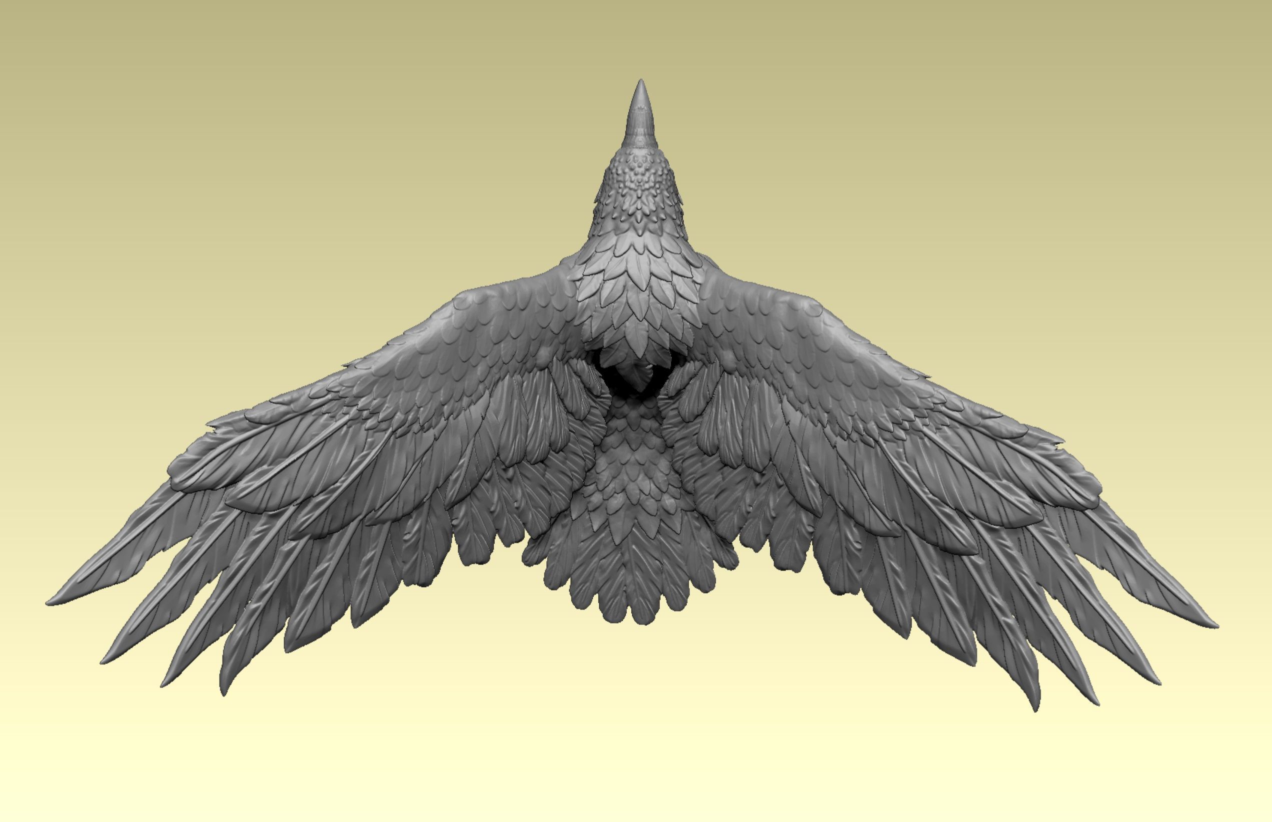 Crow miniature 3D  3D print model_4