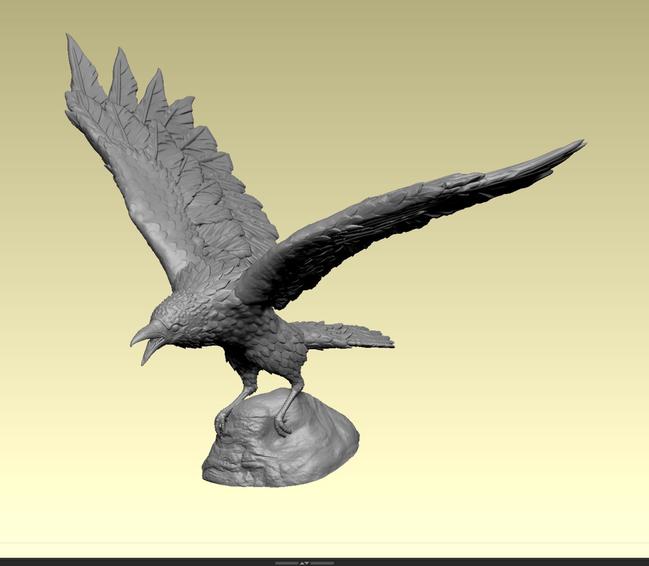 Crow miniature 3D  3D print model_5