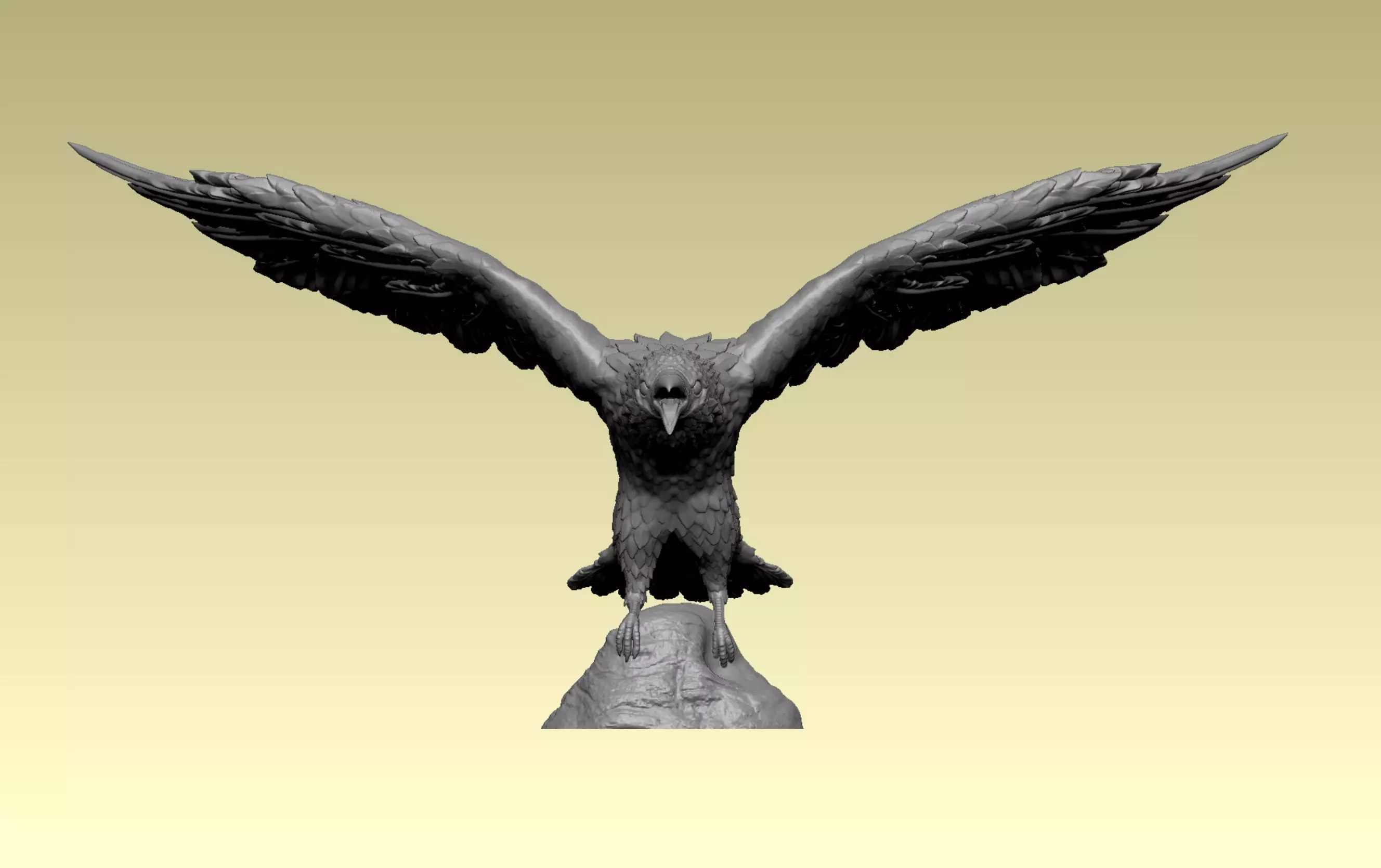 Crow miniature 3D  3D print model_0
