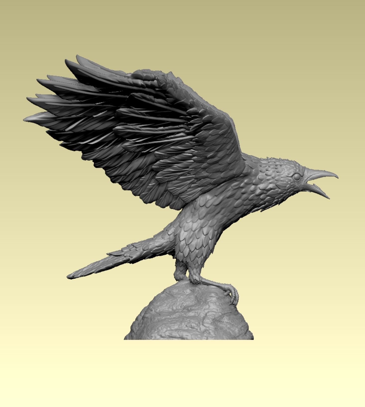 Crow miniature 3D  3D print model_1