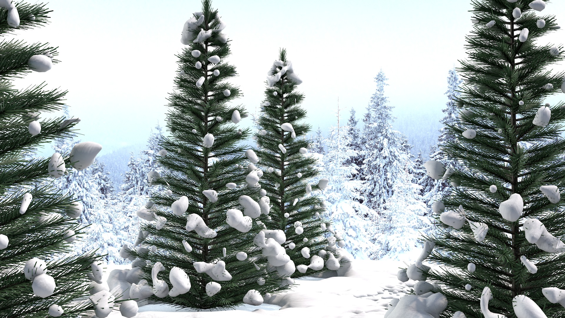 Pine Tree in The Snow 3D model_10