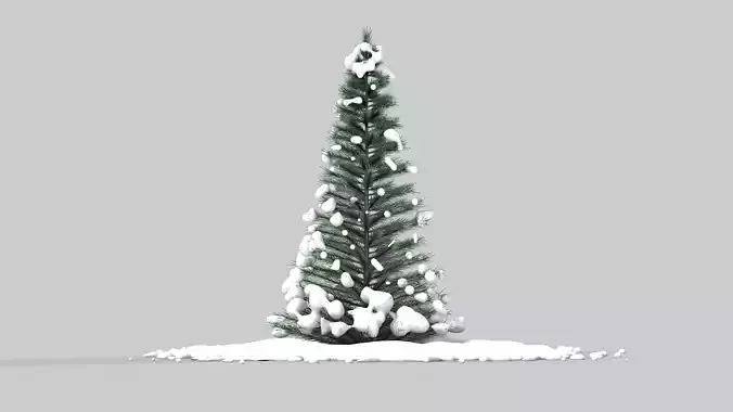 Pine Tree in The Snow 3D model