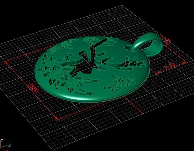 Pendant Christmas deer 3D print model_3