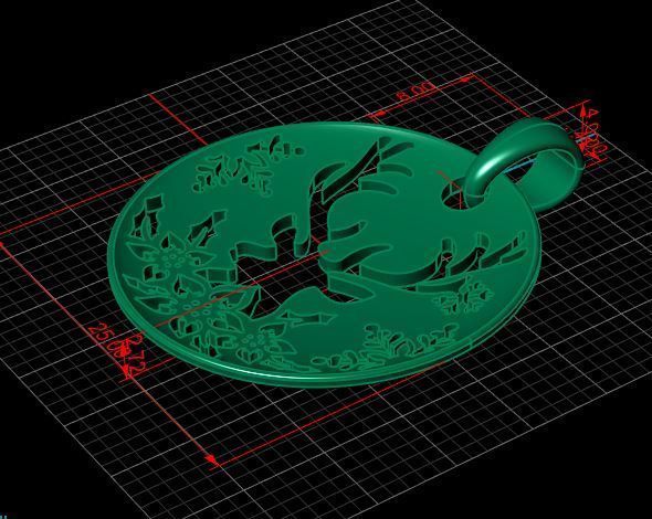 Pendant Christmas deer 3D print model_4