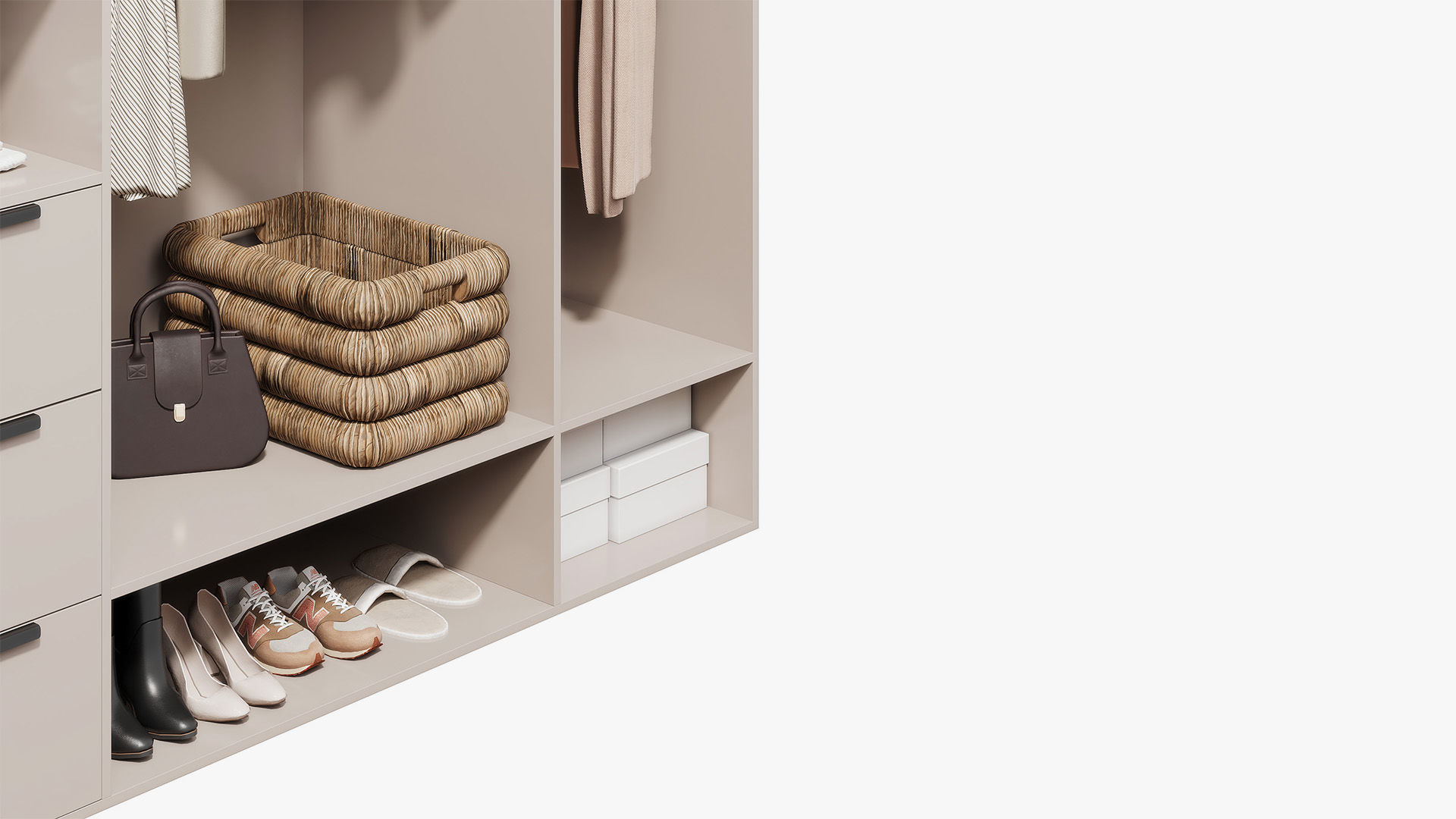 Wardrobe with womens clothes 3D model_3