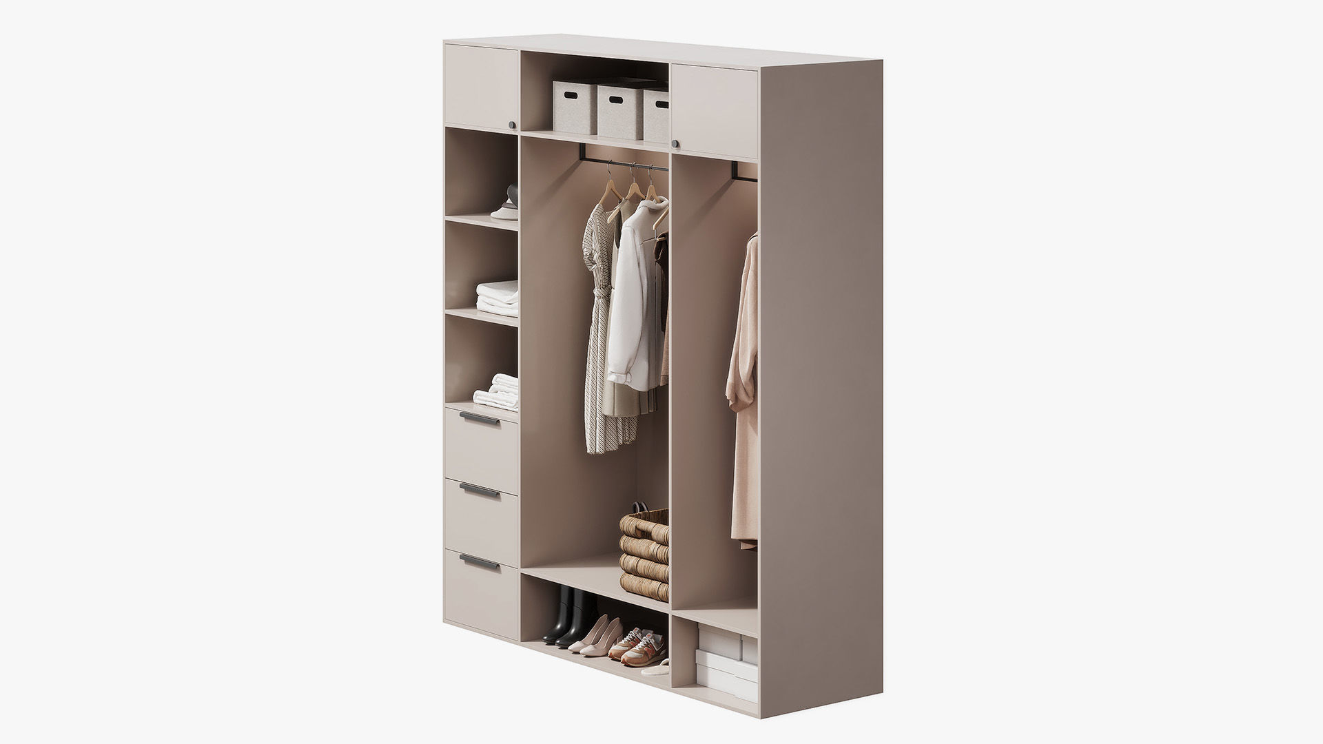 Wardrobe with womens clothes 3D model_2