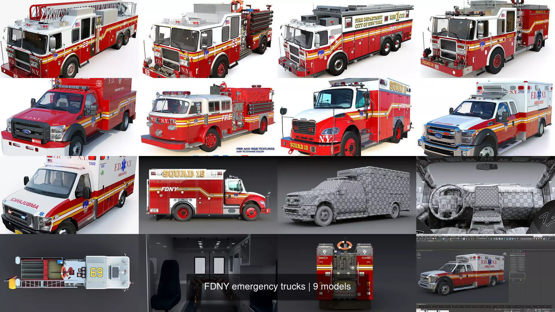 FDNY emergency trucks 3D Model Collection_10