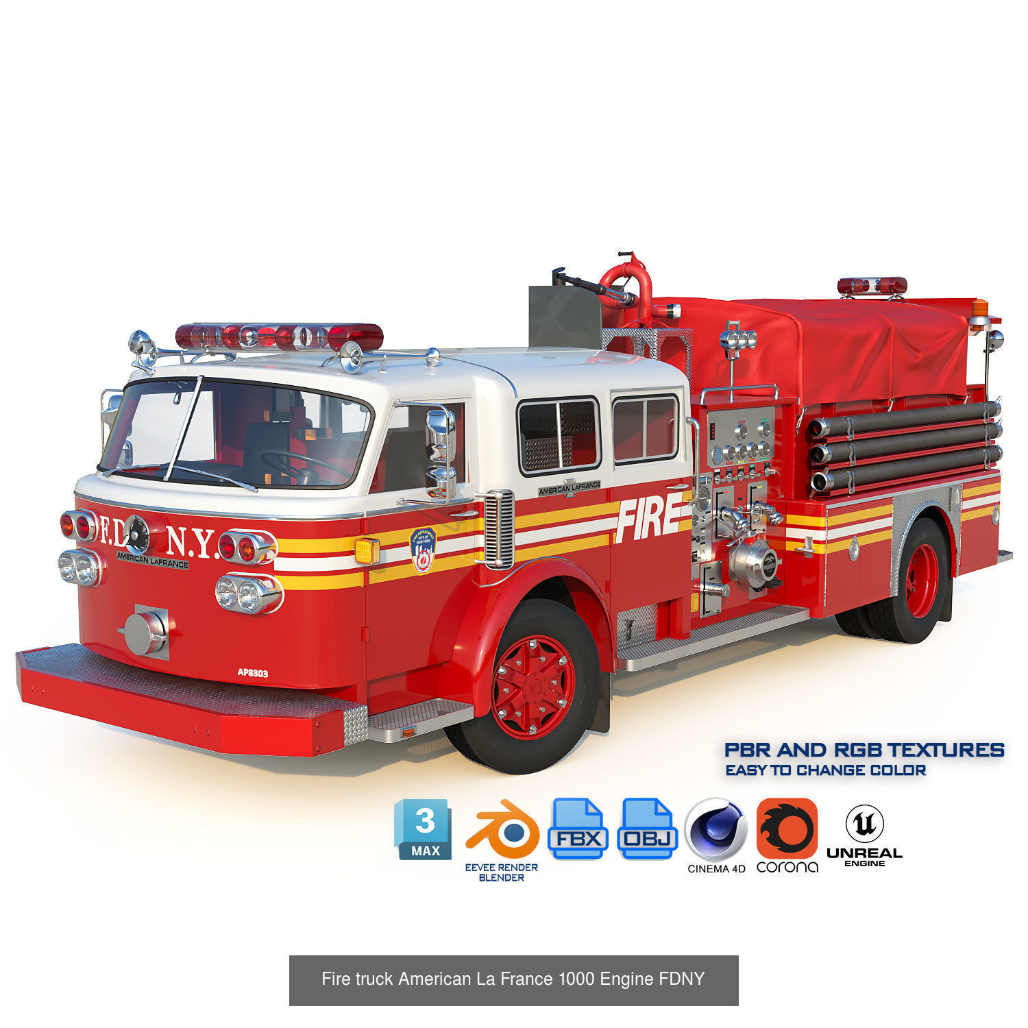 FDNY emergency trucks 3D Model Collection_16