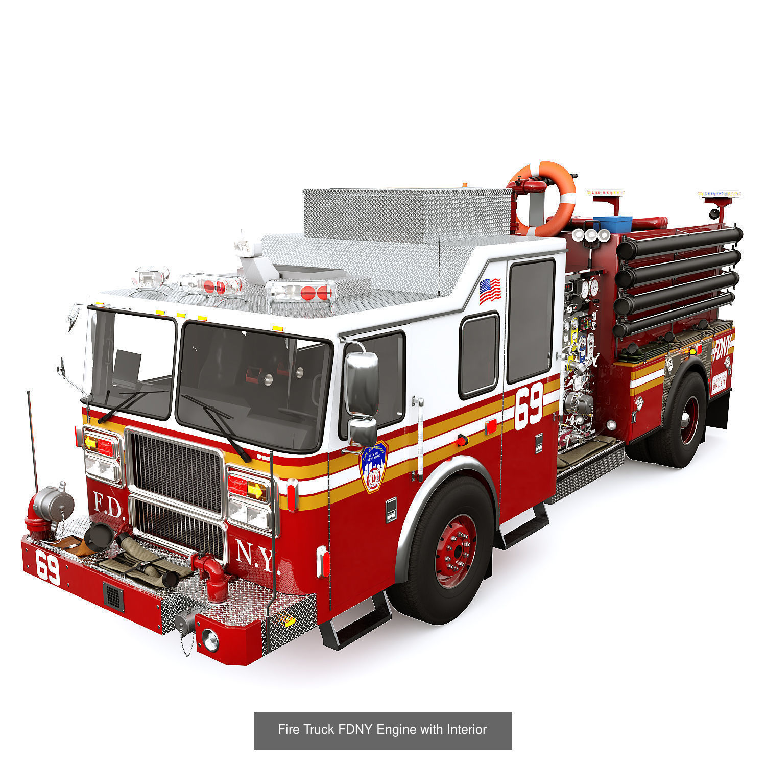 FDNY emergency trucks 3D Model Collection_12