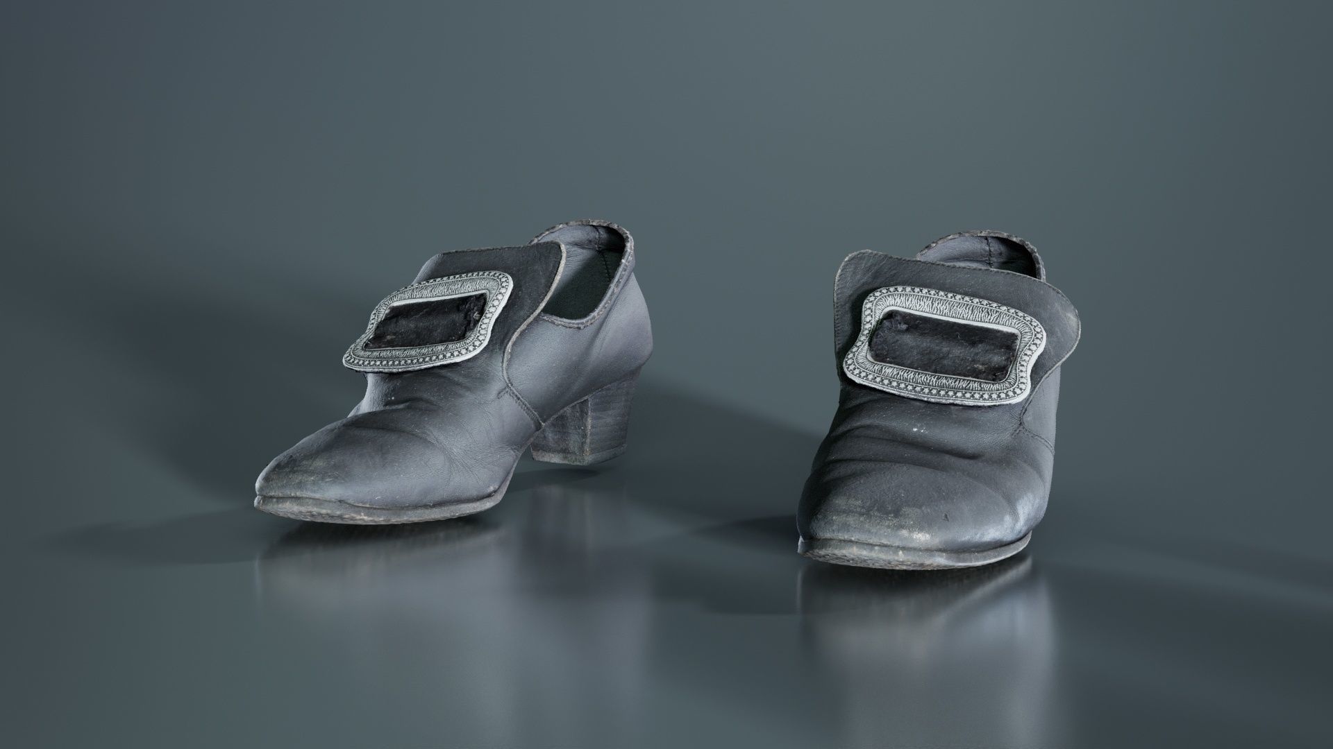 Baroque Shoe Clasp Low-poly 3D model_4