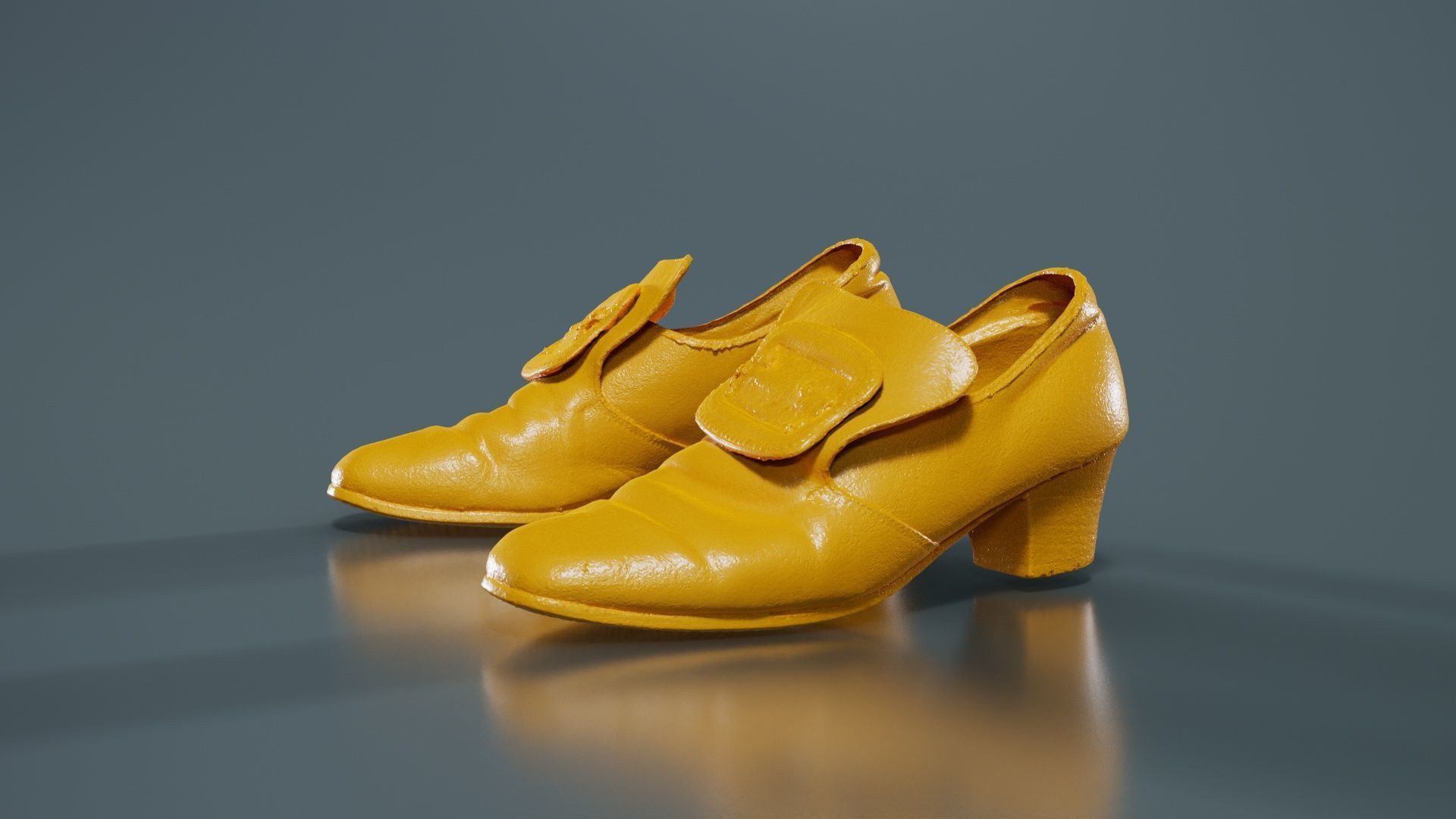 Baroque Shoe Clasp Low-poly 3D model_12