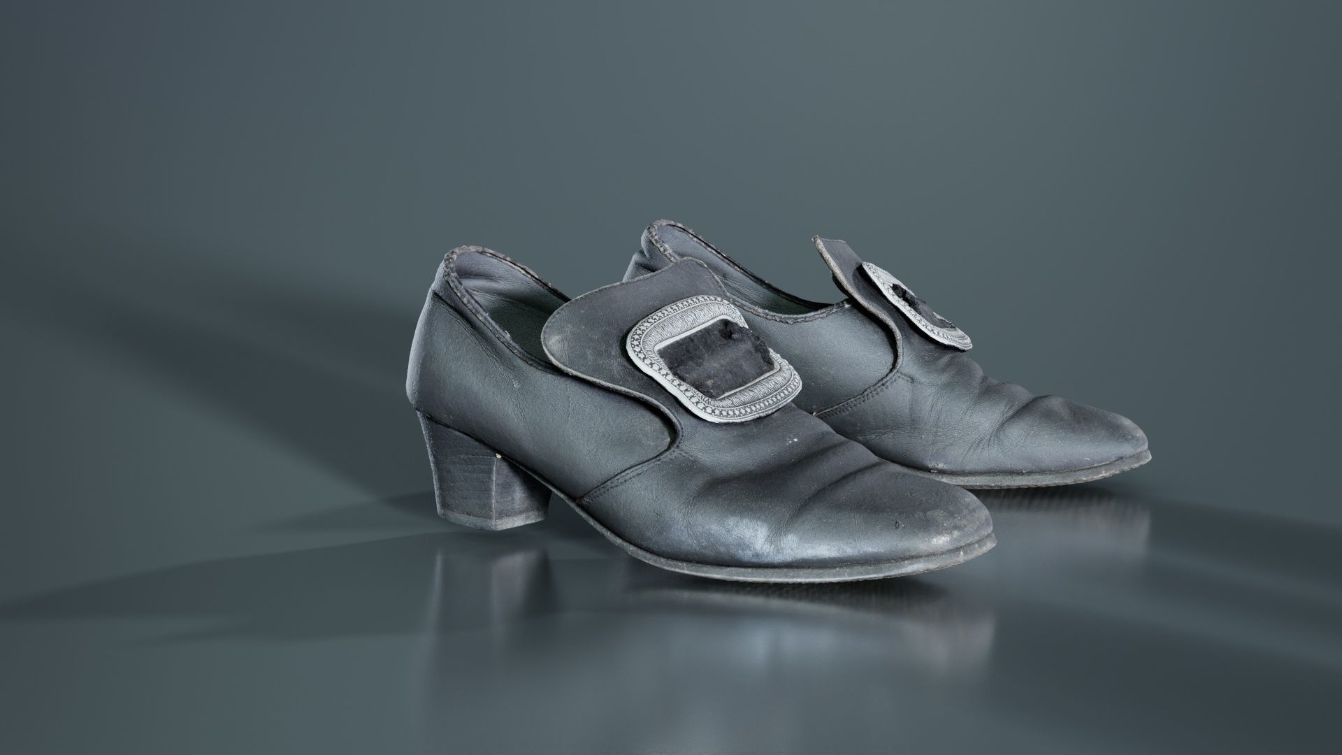 Baroque Shoe Clasp Low-poly 3D model_6