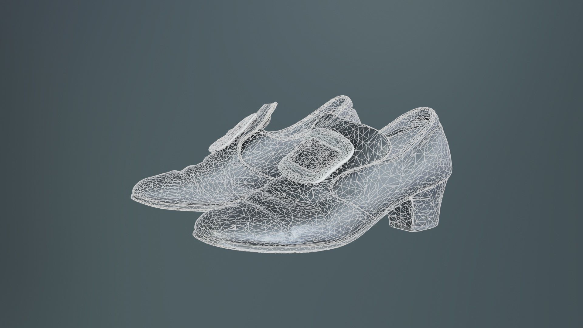 Baroque Shoe Clasp Low-poly 3D model_9