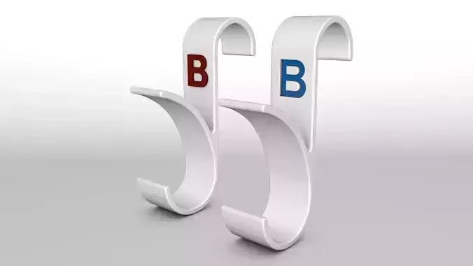 Letter B 3D Printed Towel Hook Wall Hanger  3D print model Free 3D print model