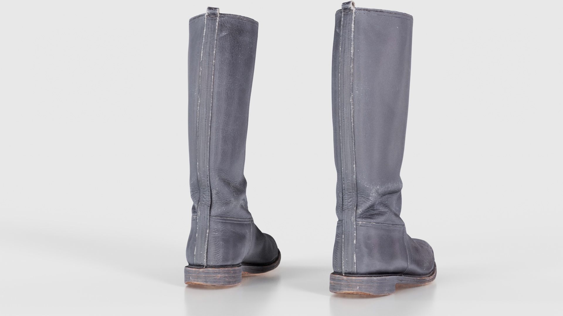 Heavy Leather Boot Low-poly 3D model_22