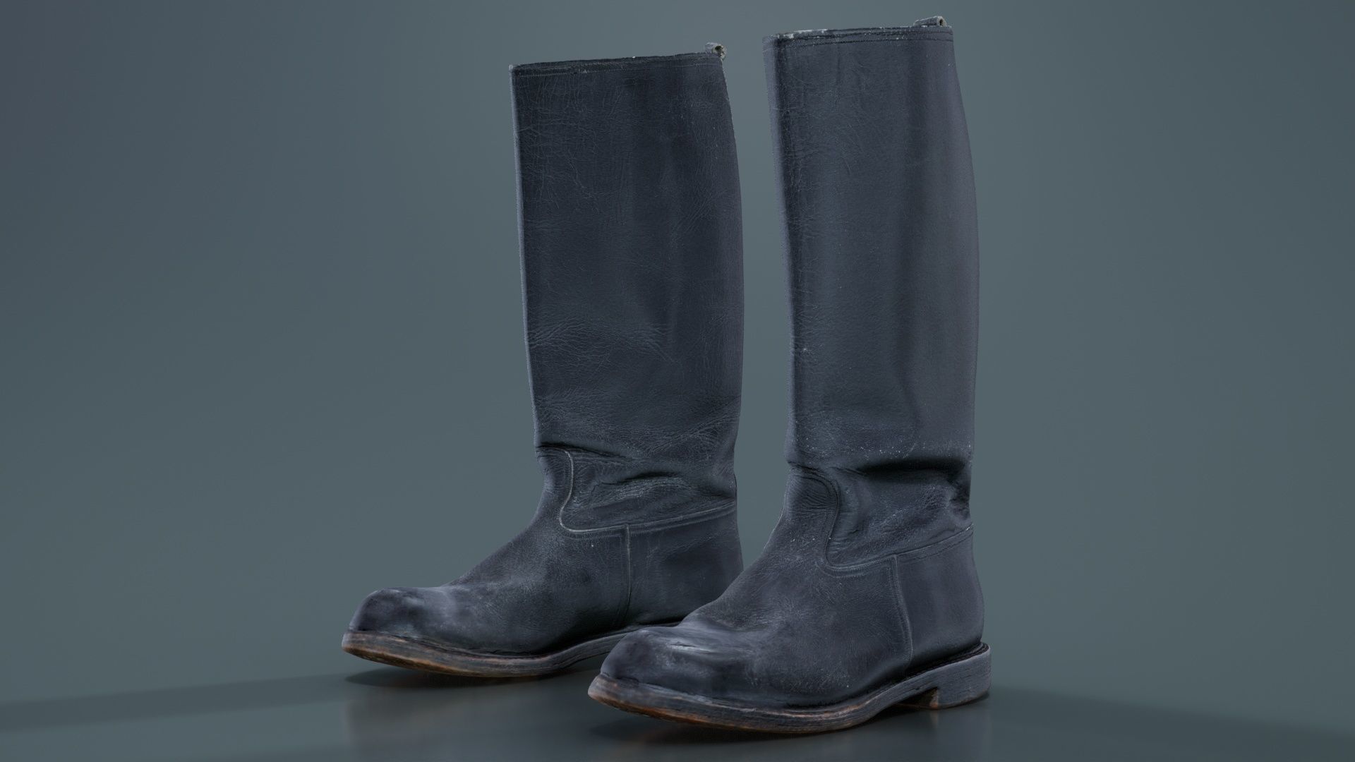 Heavy Leather Boot Low-poly 3D model_5