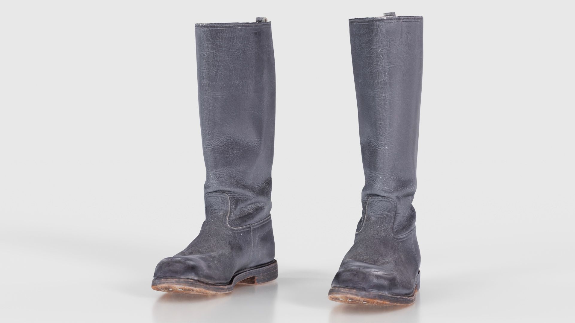 Heavy Leather Boot Low-poly 3D model_16