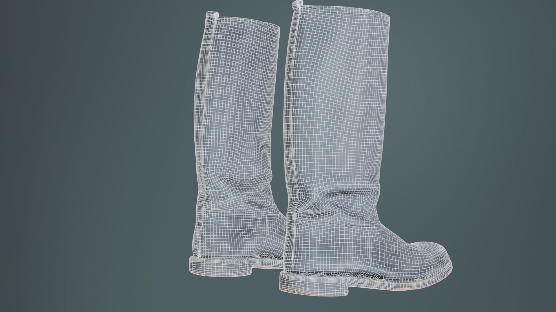 Heavy Leather Boot Low-poly 3D model_10