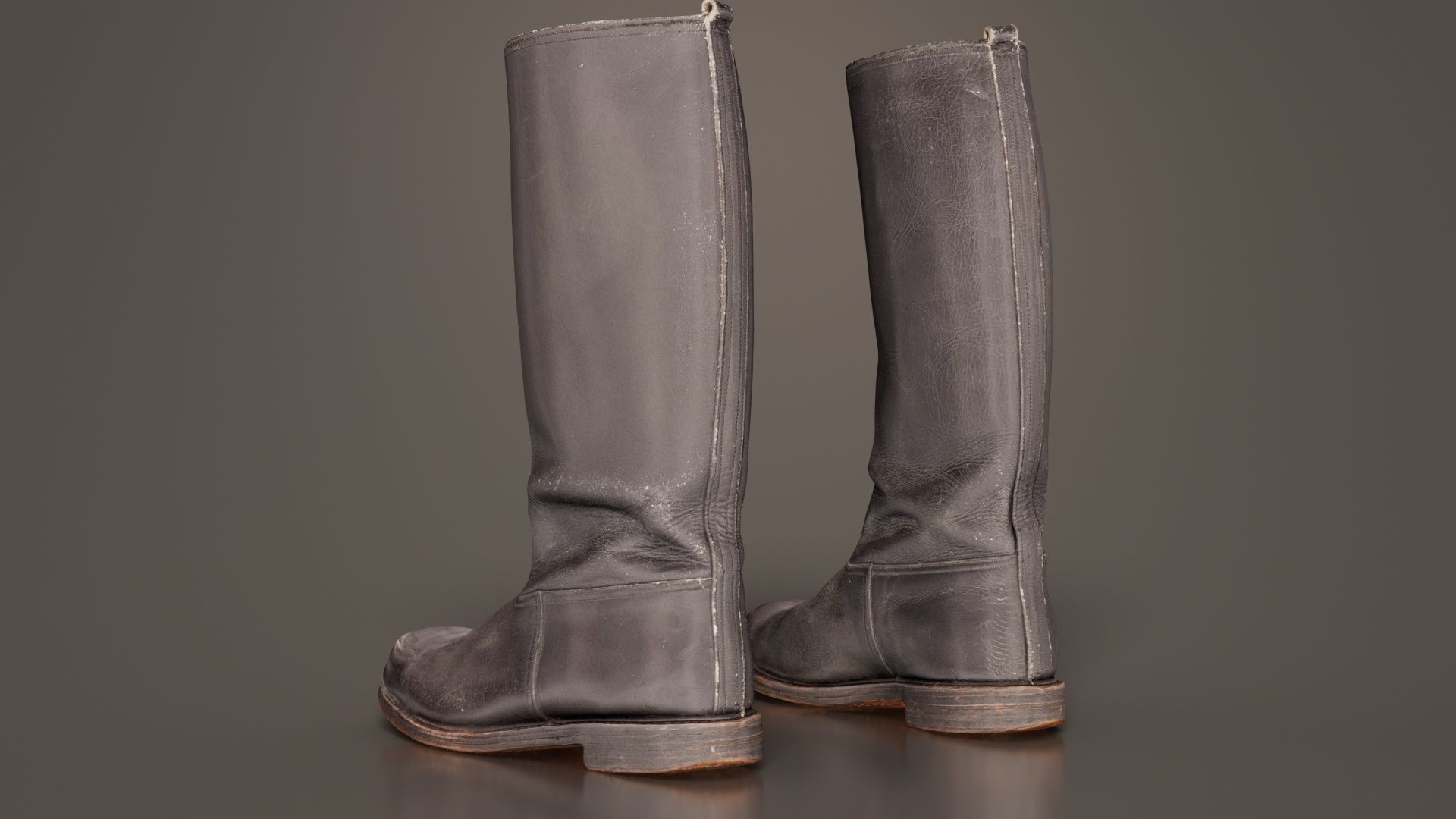 Heavy Leather Boot Low-poly 3D model_1