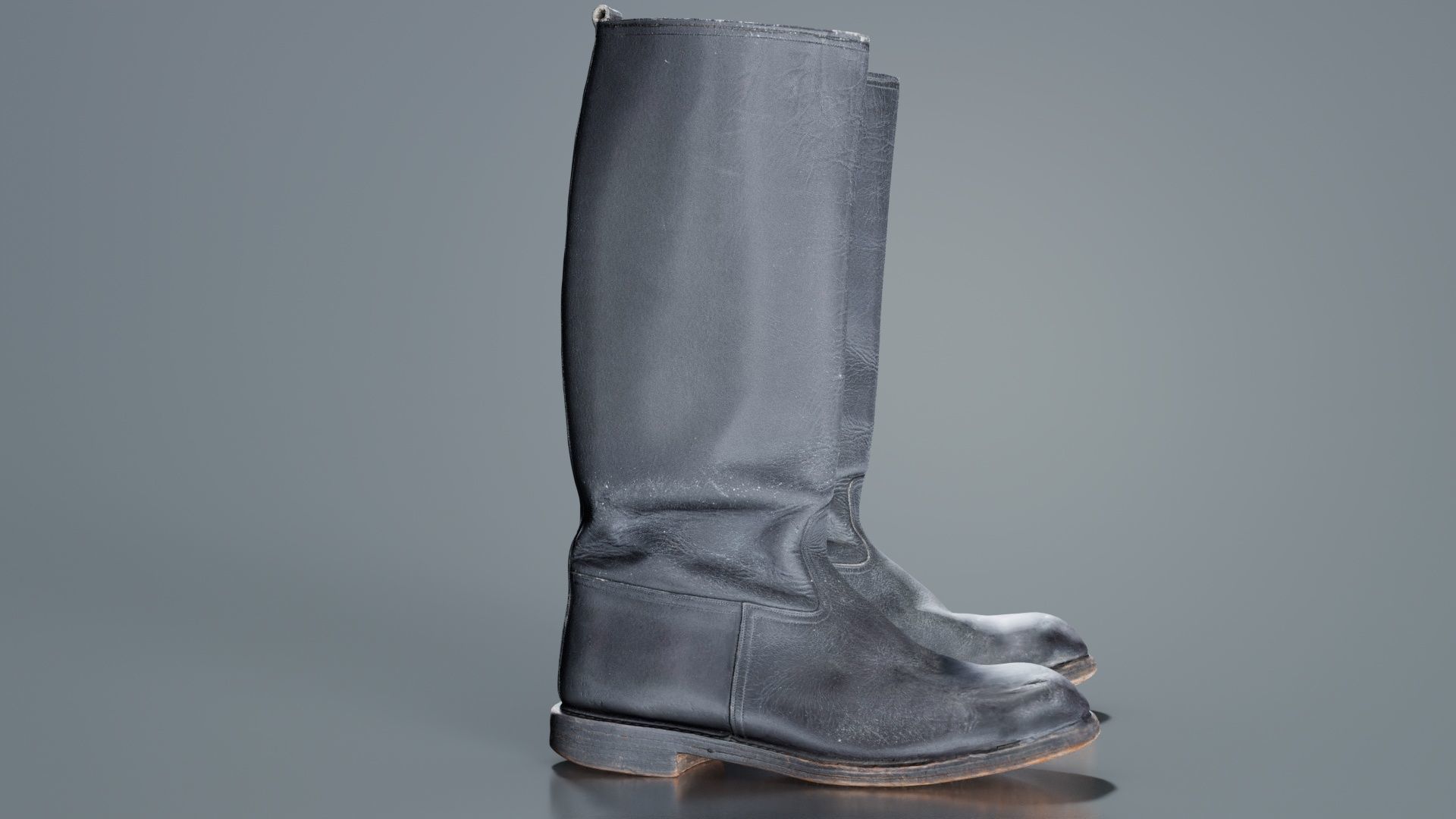 Heavy Leather Boot Low-poly 3D model_8