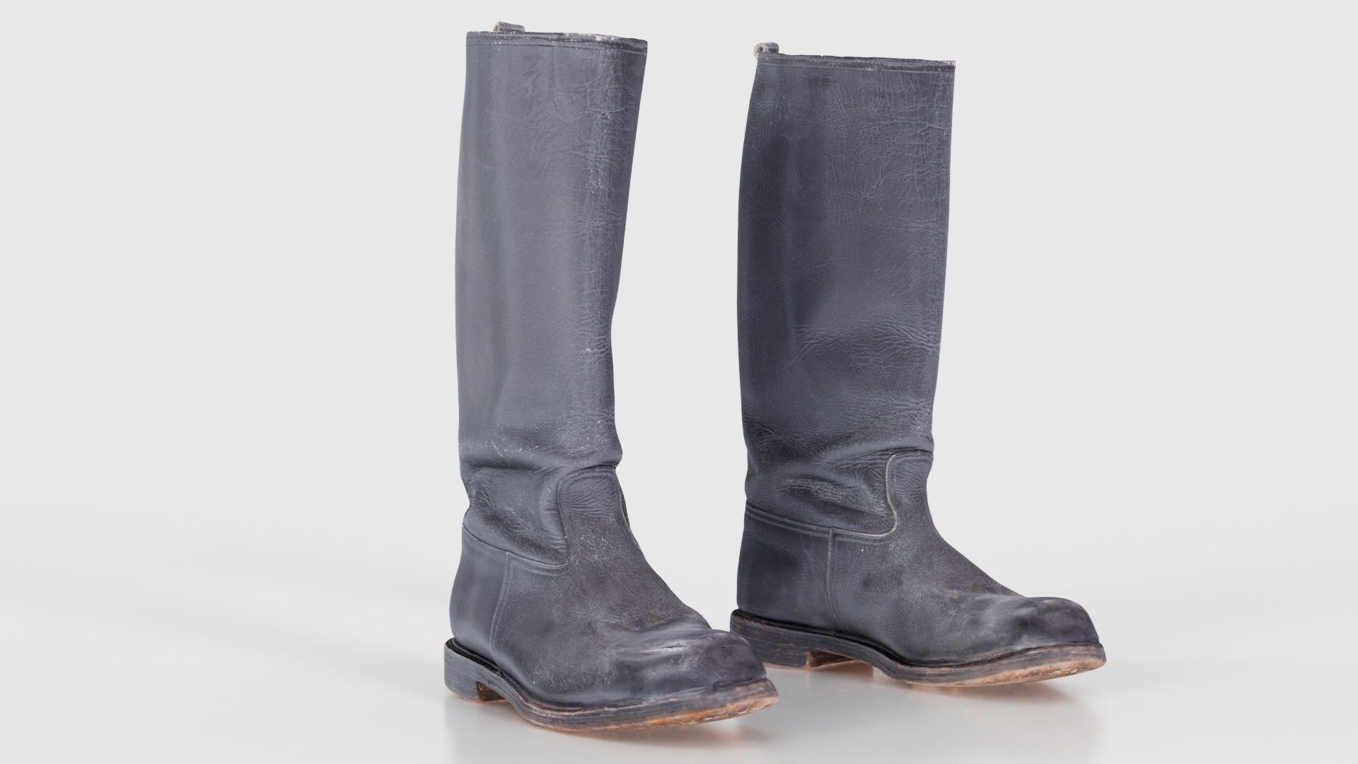 Heavy Leather Boot Low-poly 3D model_18