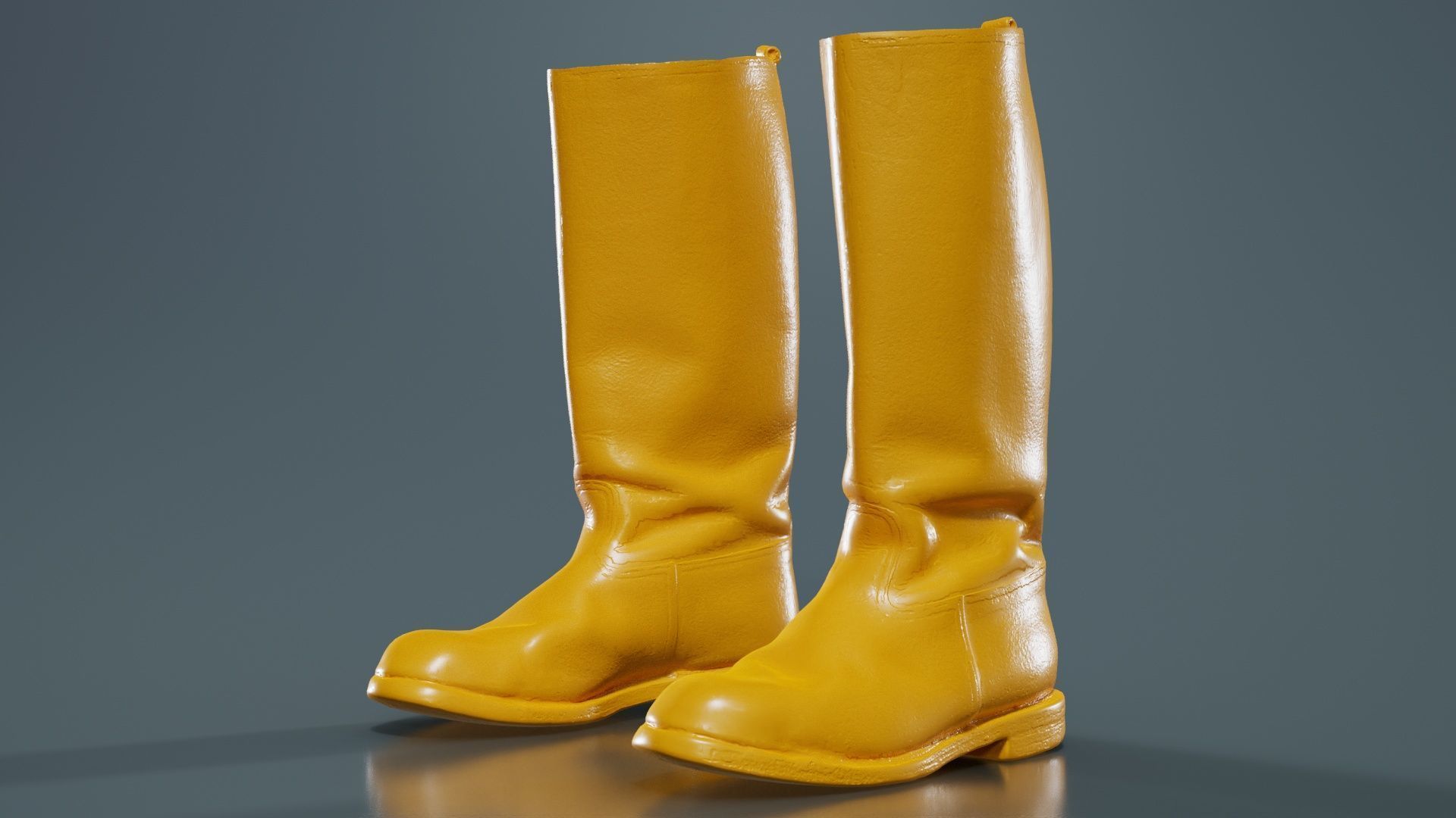 Heavy Leather Boot Low-poly 3D model_12