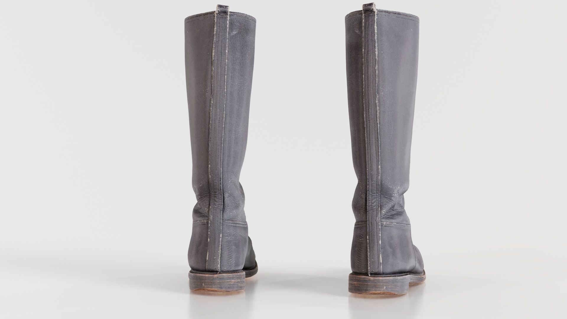 Heavy Leather Boot Low-poly 3D model_7