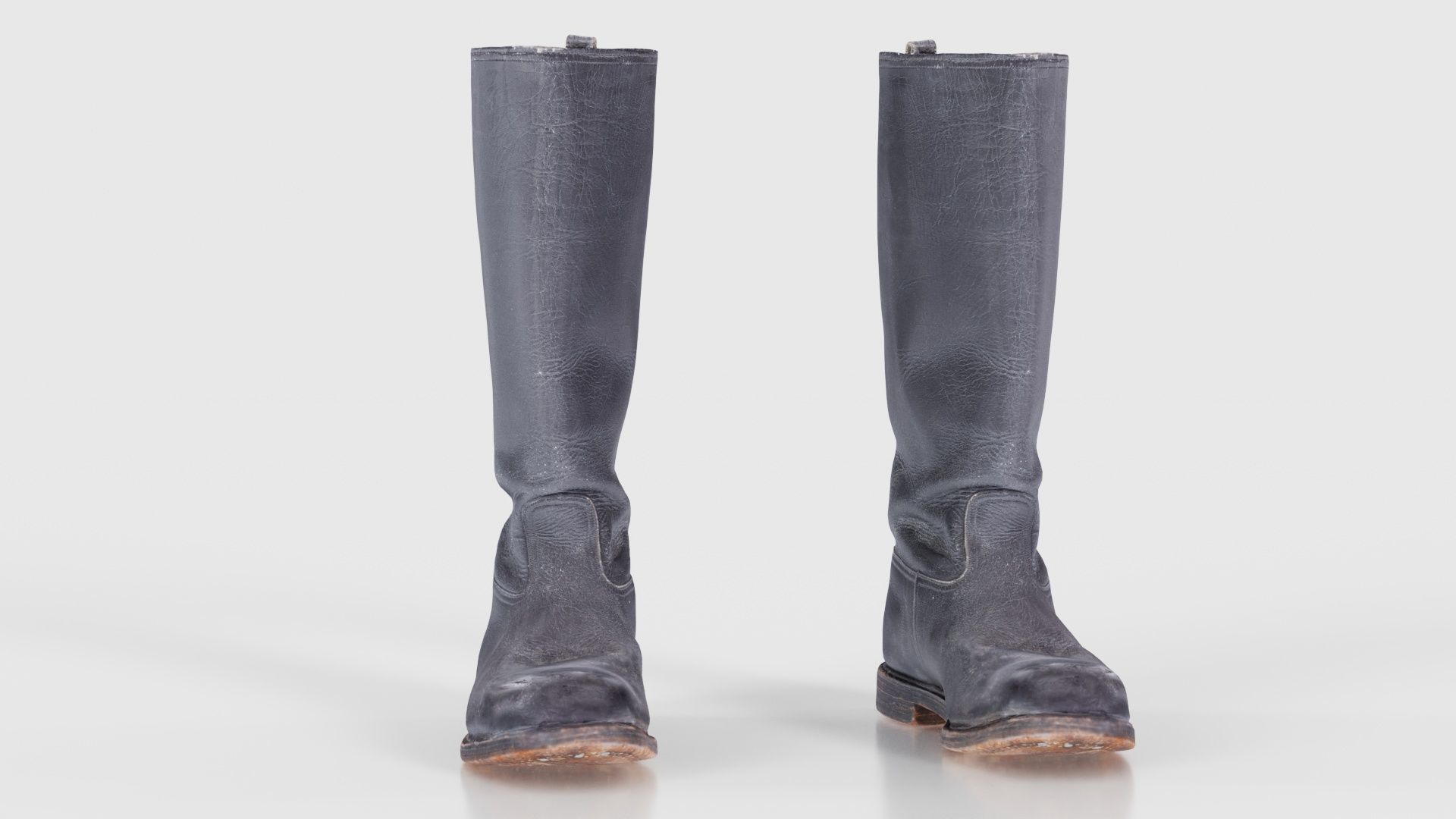 Heavy Leather Boot Low-poly 3D model_17