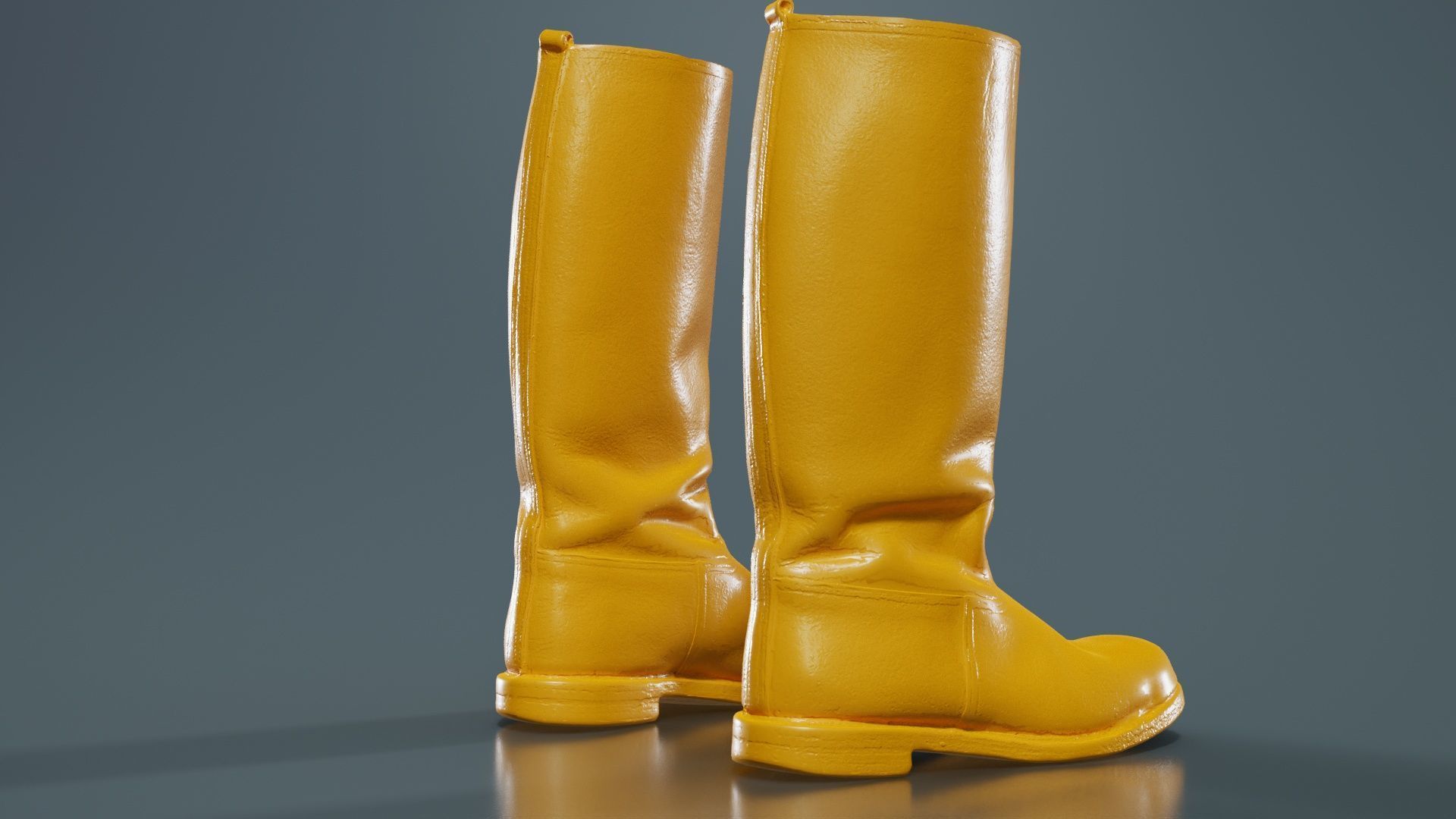 Heavy Leather Boot Low-poly 3D model_13