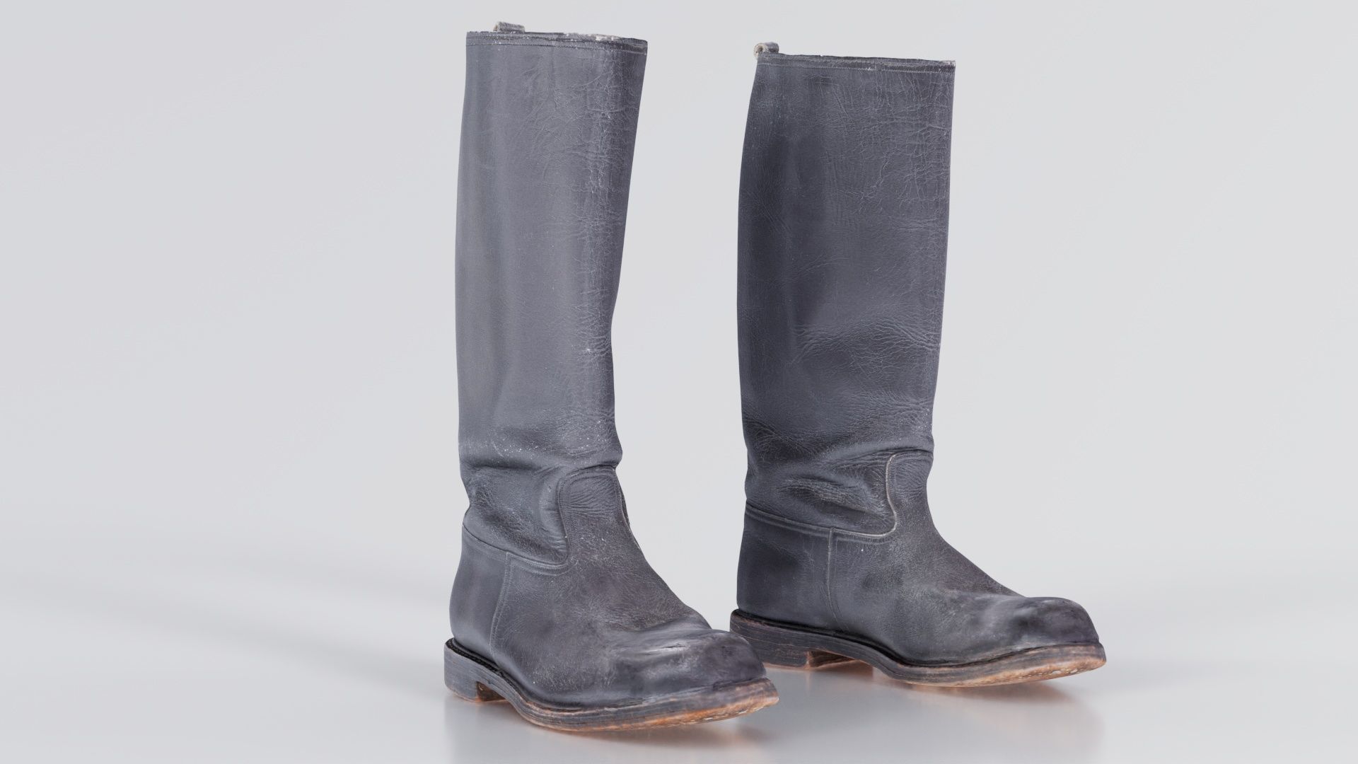 Heavy Leather Boot Low-poly 3D model_6