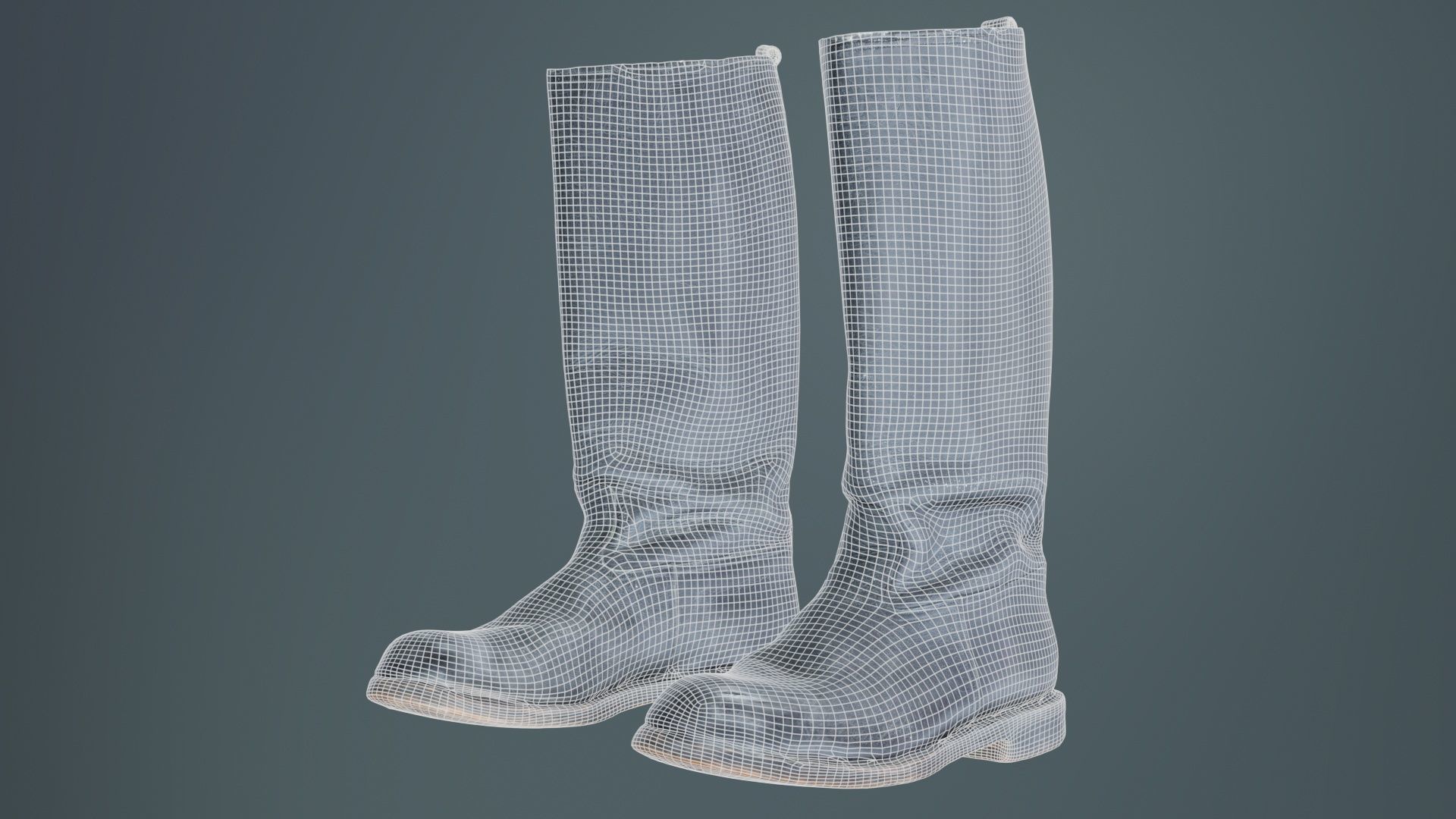 Heavy Leather Boot Low-poly 3D model_9